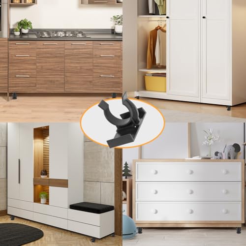 flintronic Selbstklebende Küchen Sockelhalterungen, 12 Stück Küchensockel Befestigung Clips, Sockelleisten Clips mit 30 Schrauben, küchen Sockel Clip, Sockelblende Küche für 27-33mm-Küchenfüße