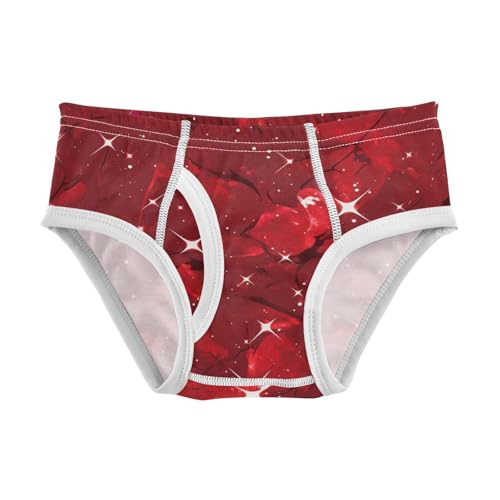 KLL Red Glitter Texturoddler Boys' Soft Training Underwear Breathable Children Panties