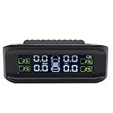 Avutrel 0-5 bar TPMS RDKS Reifendruckkontrollsystem Wireless Solar Echtze für Auto Wohnwagen SUVs RVs Van Wohnwagen Wohnmobilen - 4 Externe Reifendrucksensoren mit 5 Alarmmodi