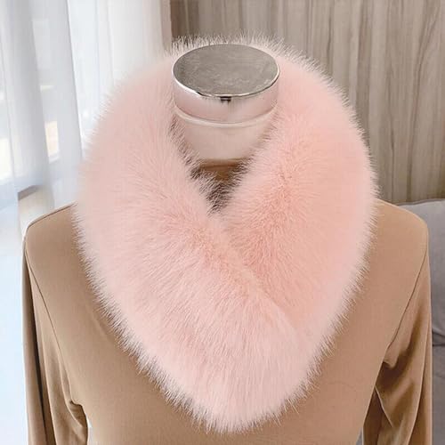 Imitation Fur Scarf,Womens Warm Thicken Solid Collar Scarves,Women Winter Fur Neck Warmer Scarf4
