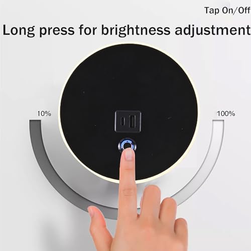 Aplique de pared LED regulable con interruptor táctil y puerto USB 3