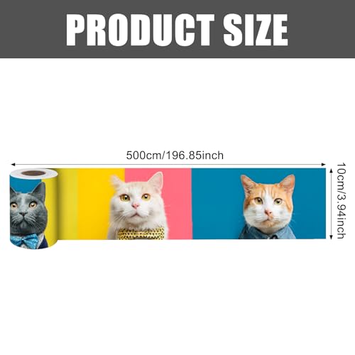 Image of Nuxovilar Stylish Cat Peel Stick Wall Border PVC 3.94x16.4' | Wall Trim, Molding Decal, Peel Stick Border, Adhesive Frame, for Bedroom, Kitchen, Living Room (Stylish Cat)