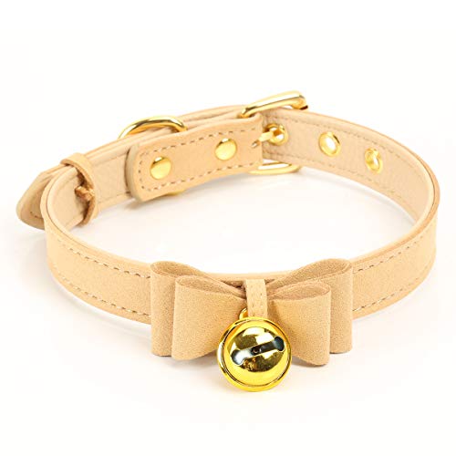 Succuba Bell Choker Collar Necklace Lolita Bow Collar Choker Kitty Velvet Necklace for Women and Men (G2)
