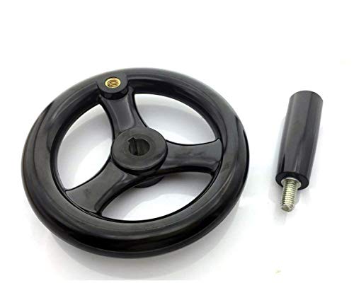Yxq 4.9 Inch Dia Hand Wheel With Revolving Handle 3 Spoked, 12Mm Center Hole Diameter #TOP4