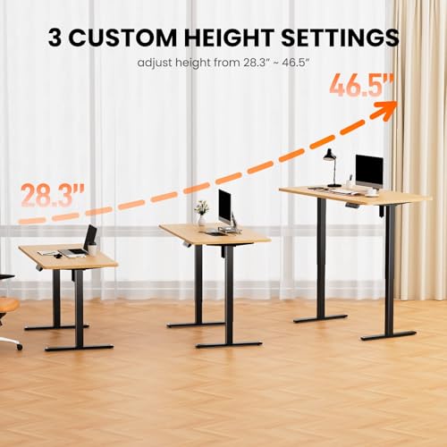 ErGear Electric Stand up Desk Frame,4 Memory Height Settings Height Adjustable Table Legs, Sit Stand Desk Frame Up to 47.2", Ergonomic Standing Desk Base Workstation, Black Frame Only