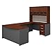 Bush Business Furniture Series C 60W Right Handed Bow Front U Shaped Desk with Hutch and Storage in Hansen Cherry