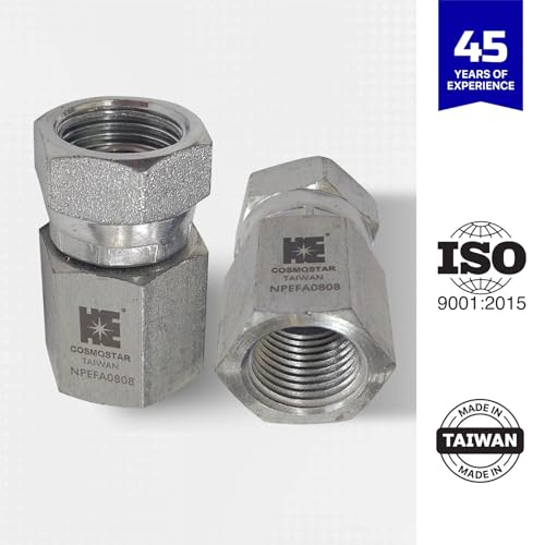 Image of Cosmostar 1 /2 inch NPTF Female x 1 /2 inch NPSM Swivel Pipe Swivel, Hydraulic Adapter
