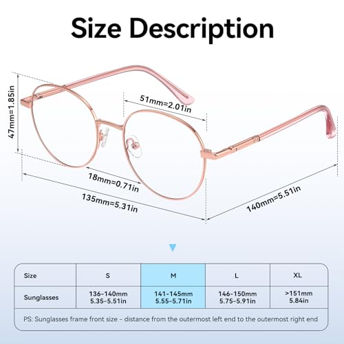 Image of Dollger Round Blue Light Blocking Glasses for Women Men Circle Clear Lens Metal Frame Computer Gaming Eyeglasses Blue Light Glasses
