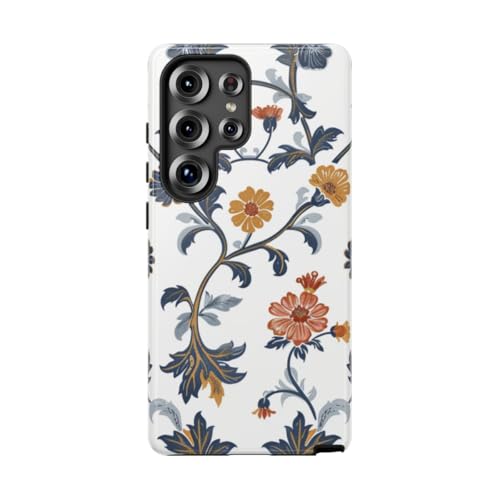 Coque Galaxy S25 Ultra rigide brillante motif floral rétro anti rayures