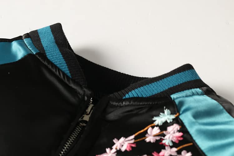 JYHBHMZG Carp Embroidery Couple Jacket.Korean Style Loose Casual.Retro Spring/Autumn Baseball Uniform3