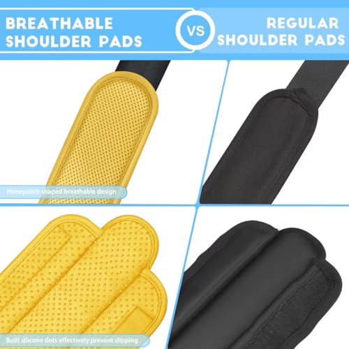 Image of ZINZ 2-Pack Universal Shoulder Pad with Ultra Thick Cushion for Bag Luggage Bag Crossbody, Plus Long & Anti-Slip & Breathable,Yellow