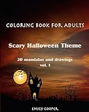 Coloring Book For Adults. Scary Halloween Theme vol.1