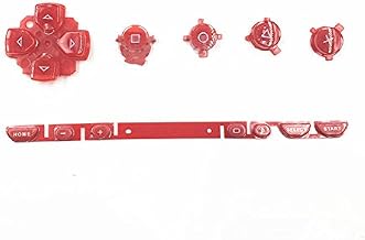 Replacement Full Left Right ABXY Direction Cross Buttons Volume Button For Sony PSP 1000 Repair Part (Red)