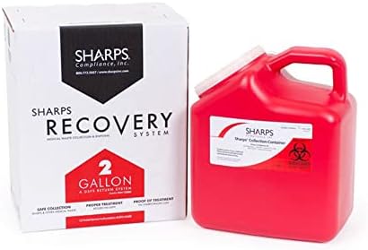 The Sharps Disposal By Mail System PRO-TEC Mailback Sharps Container, 1-Piece 2 Gallon Red Snap On Lid, 12000-012 - Each