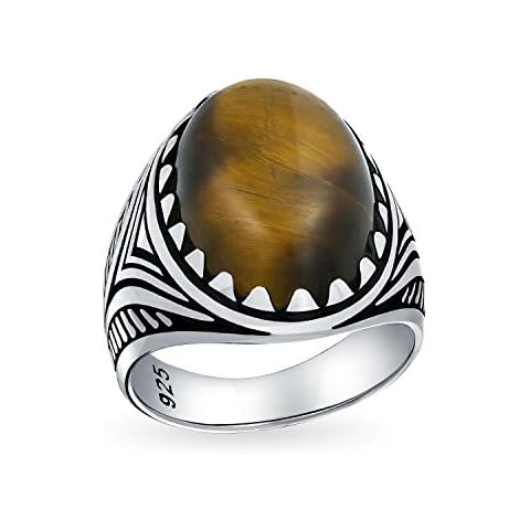 Bague en Argent 925 avec Oeil de Tigre - Bling Jewelry Cover