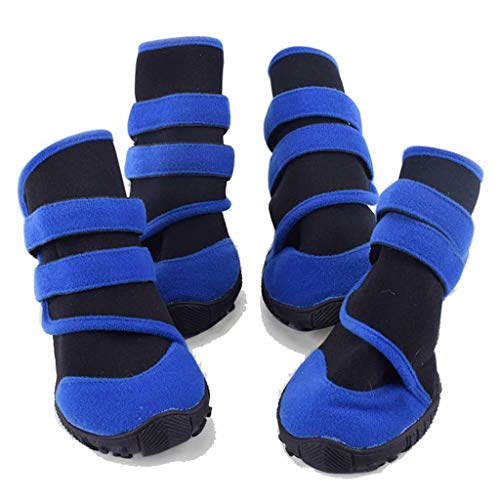 BATTILO HOME Waterproof Anti-Slip Large Dog Shoes Dog Snow Boots Dog Sneakers for Large Dogs(XS,Blue)