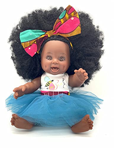 Orijin Bees Fro Love Baby Bee Doll - African American Doll, Black Doll, Latino Doll, Afro Doll, Baby Doll, Curly Hair Doll, Baby Doll, African Doll, Birthday Gift