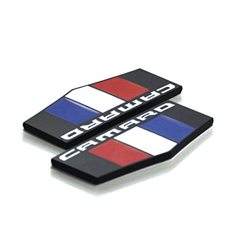 Image of 2X Camaro M Emblems 3D Metal Badge Front Right Left Fender Replacement for Camaro Ss Rs Zl1 (Black White)