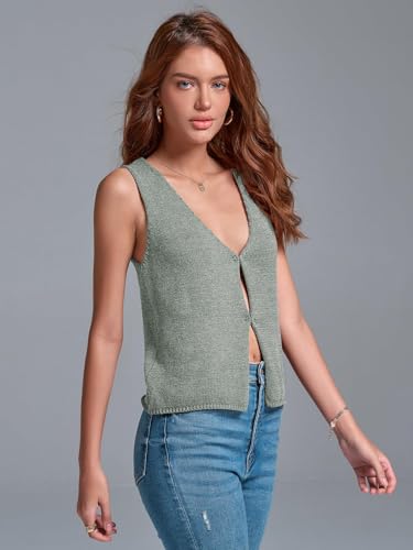Image of BZB Sweater Vest Women 2025 Summer Basic Tank Tops Crochet Knit Vests Sexy Sweater Sleeveless Vest Top