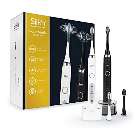 Cepillos de dientes eléctricos sónicos SonicSmile Duo Box Negro, Blanco de Silk'n Cover