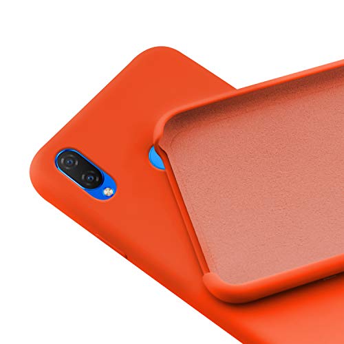 N NEWTOP Custodia Cover Compatibile per Huawei P Smart Plus, Ori Case Guscio TPU Silicone Semi Rigido Colori Microfibra Interna Morbida (Arancione)