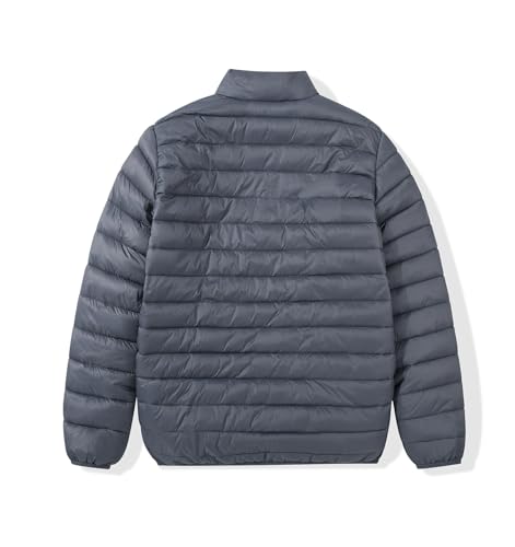 Image of MADHERO Mens Puffer Jacket Packable Lightweight Water-Resistant Stand Collar Down Alternative Puffy Outerwear Coat