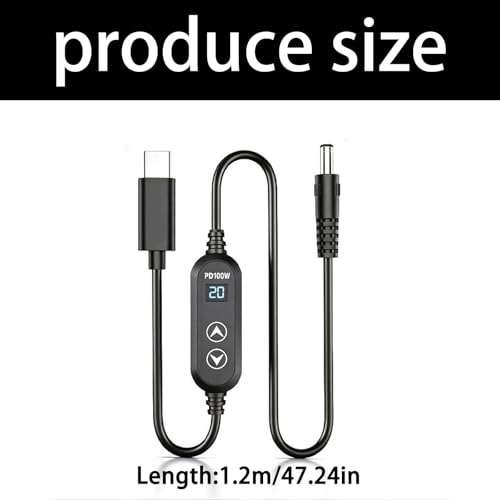 Câble de conversion USB C vers DC 100W premium à écran - 3