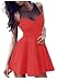 Tengfu Women's Sweet Elegent Sleeveless Sheer Mesh Slim Flare Party Dress