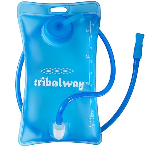 Tribalway Water Bladder 1.5L Hydration Bladder Reservoir – BPA Free Leakproof Hydration Pack for Hiking, Running, Cycling, Camping