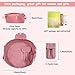 SUMBABO Drawstring Cinch Makeup Bag for Women - Drawstring Cosmetic Bag for Travel Toiletry Organizer with Brush Area (Pink)