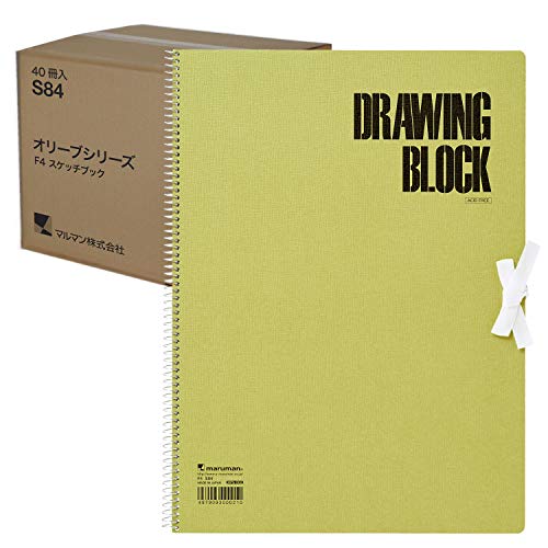 マルマン スケッチブック F4 オリーブシリーズ 画用紙 厚口 20枚 S84X40 40冊入