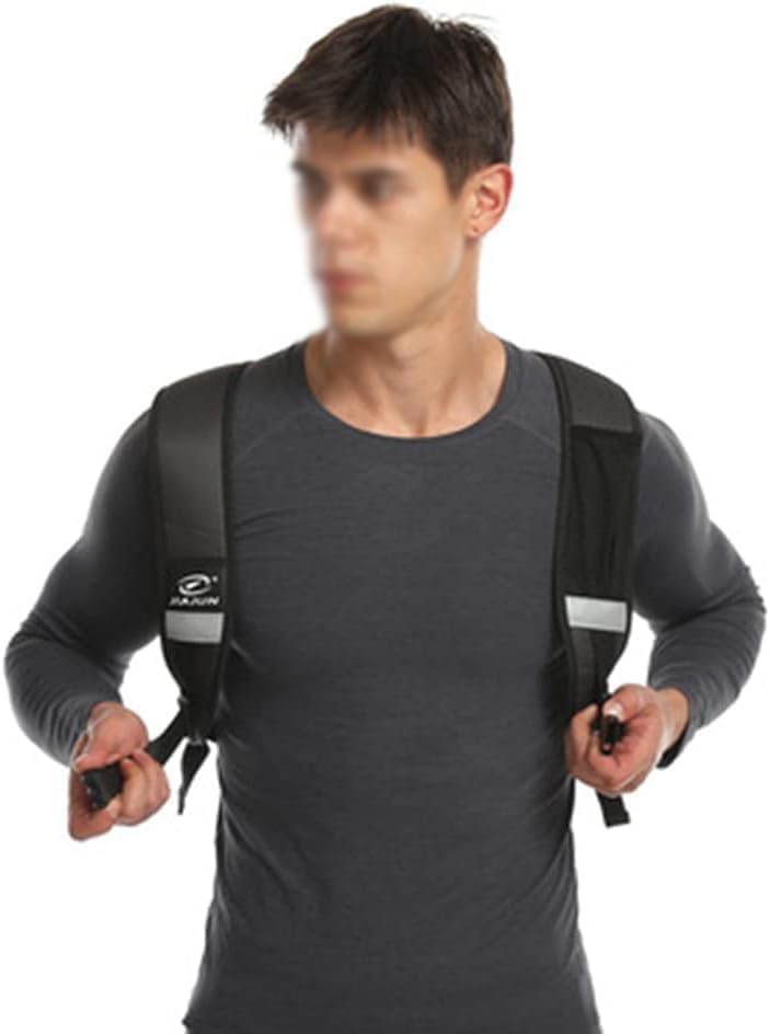 Protection dorsale de moto réglable pour vélo, ski, skateboard, rembourrage en mousse respirante, design ergonomique avec sangles auto-agrippantes pour homme et femme, taille L, noir
