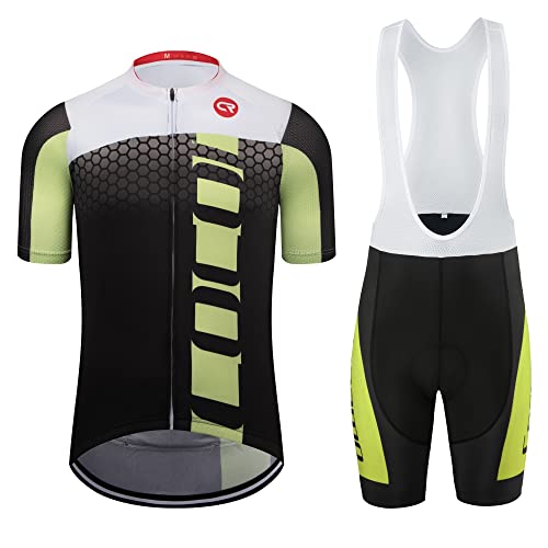 Coconut Ropamo CR Conjunto masculino de jérsei de ciclismo com zíper e bolso com zíper e conjunto de