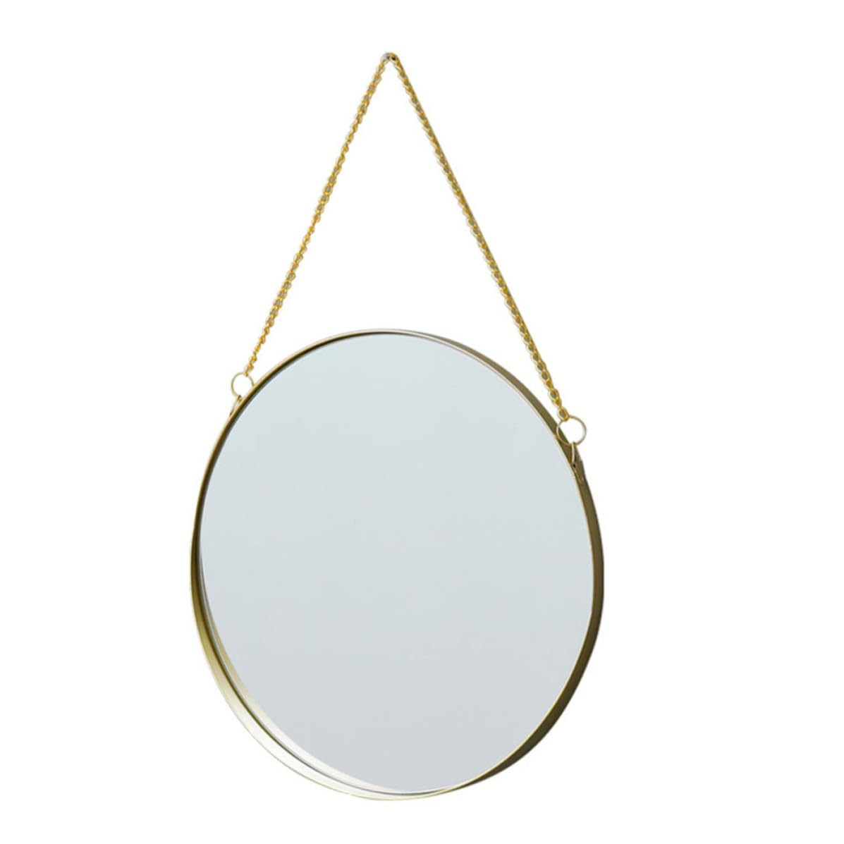Miroir mural rond en métal or décoratif pour salle de bain