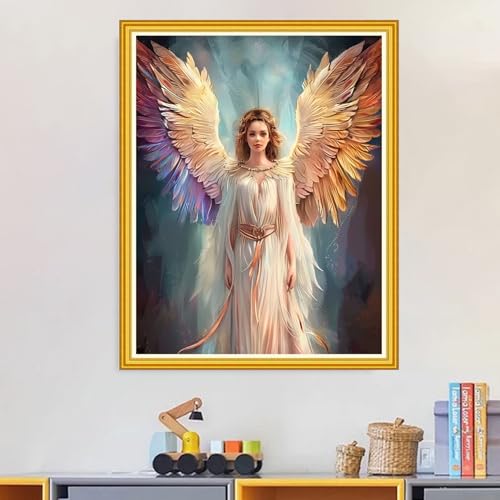 Image of Magxvouy Cross Stitch Kits Stamped Full Range of Embroidery Kits,Cross Stitch Patterns Needlework Kits for Beginners 11CT Printed Kits&Guardian Angel 16x20 inch