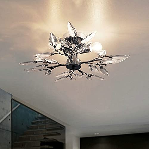 Plafonnier cristal lampe suspendue saule pour sublimer un salon sombre