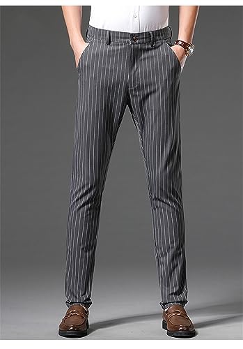 Banana Bucket Mens Casual Lightweight Wine Striped Stretch Slim Fit Business Golf Dress Pant Slacks Tapered Trousers3
