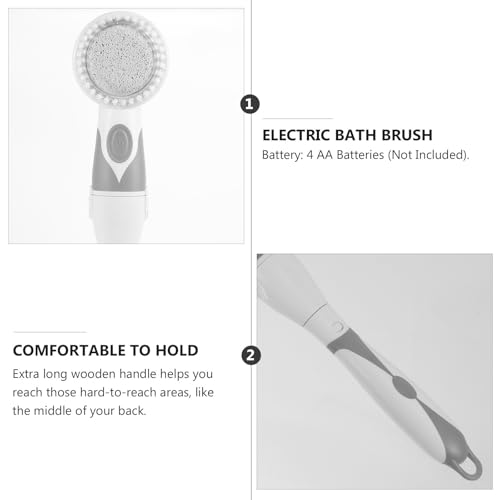 Brosse de bain électrique multifonction avec manche long en ABS
