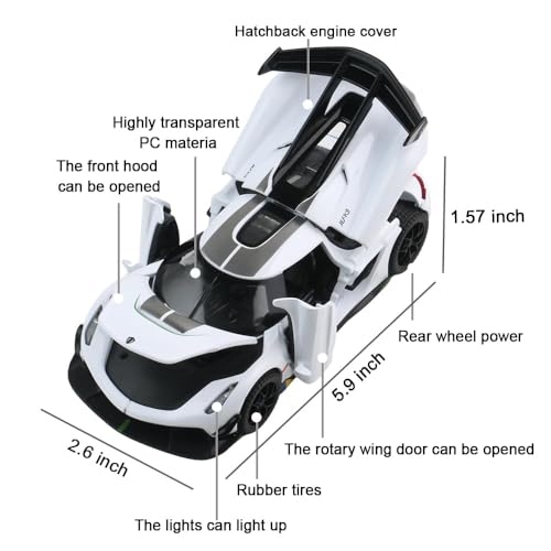 Image of 1:32 Koenigseggg Jesko Sports Model Exclusive Alloy Diecast Pull Back Toy car with Openable Doors & Light Music Toys for Kids Boy Girl Gift (1:32 Koenigseggg -Random Color)