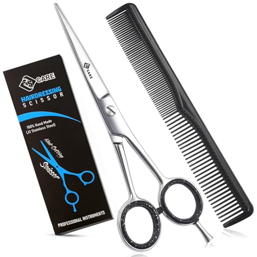 YSCARE Tijeras de Peluqueria Profesional - Tijeras de Peluquero Acero Inoxidable Tijera Barbero para Corte de Pelo 6.5 Pulgadas (Supercut-Silber, 6")