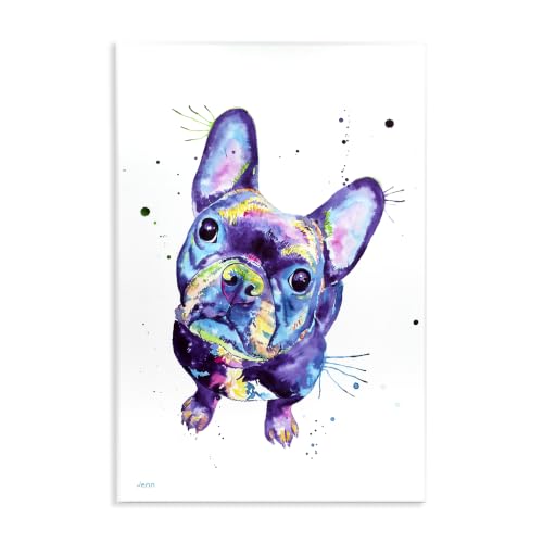 French Bulldog Fantasy Portrait, 10 x 15 Inch Mounted Print on Wall Plaque