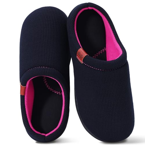 House Slippers for Woman Coolmax® Breathable Comfy Memory Foam Slippers for Women Indoor and Outdoor Bedroom Slip On Shoes Moisture-wicking