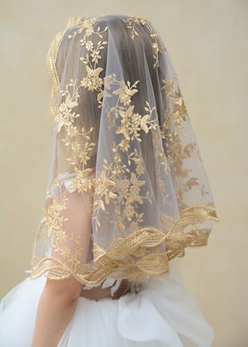 Girls Mantilla Veils Church Mass Veil First Communion Veils Lace Chapel Veil Mantilla Veils Latin Mass Church Veil.4