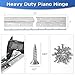 2Pack Piano Hinge 16 Inch x 2 Inch Wide Stainless Steel Piano Hinge 0.047'' Thick Continuous Hinges for Heavy Duty Cabinet, Door, Toolbox, Woodworking, Furniture, Silver