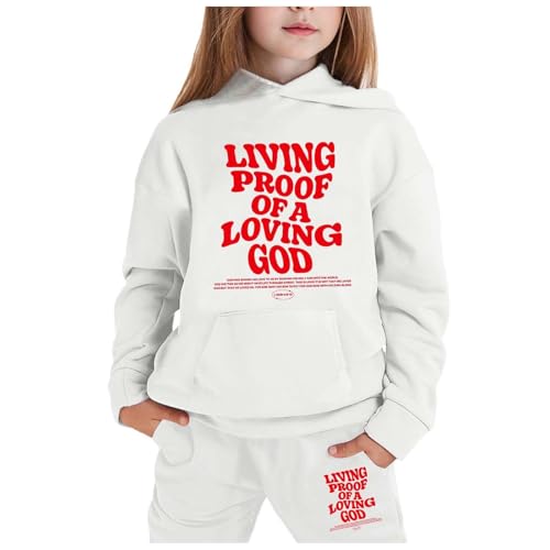 Living Proof of A Loving God 2 Piece Tracksuit Bible Verse Sweatshirts and Sweatpant Long Sleeve Clothing Sets2