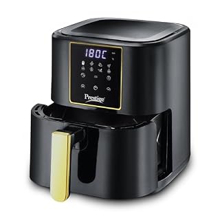 Prestige Nutrifry 4.5L Digital Air Fryer| 80% less Oil Consumption | 8 Preset Menu | Fry, Grill, Roast, Bake, Reheat | Digital Display | 1200 Watts | Easy to Clean | 1Y Warranty | ISI Certified