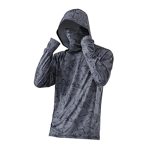 Meadawgs® Men's Sun Protection Hoodie Shirt Thin Rash Guard for Fishing Outdoor Summer XXXL Dark Gray|Sporting Goods | Fishing | Clothing, Shoes & Accessories Deal