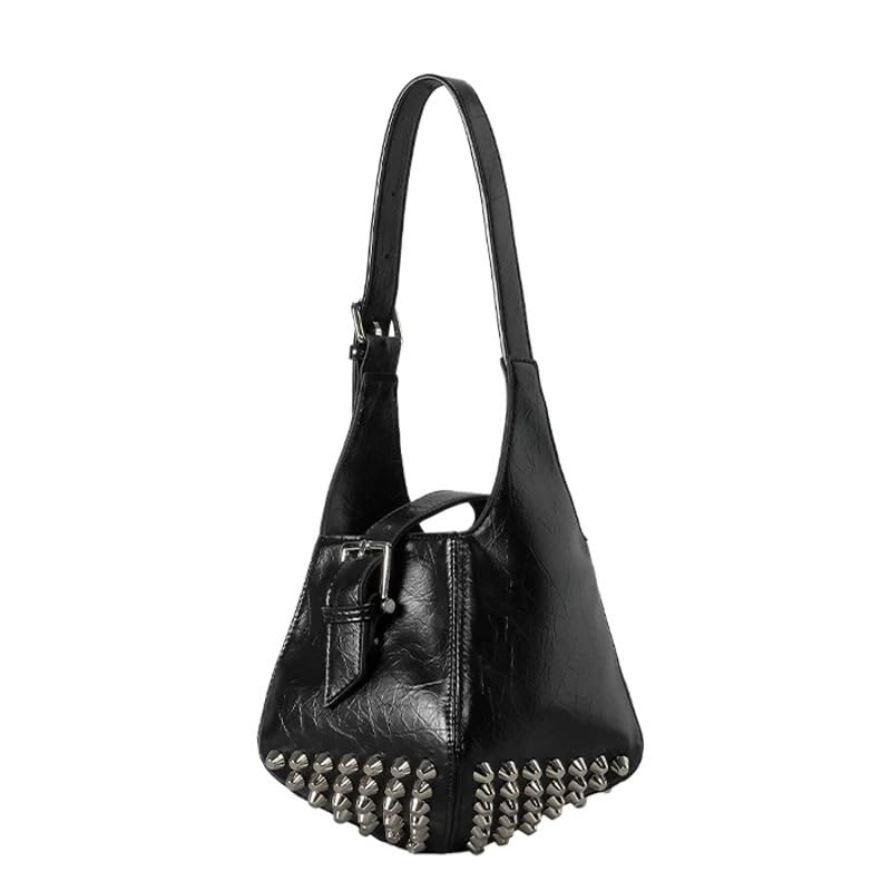 Sacs à bandoulière vintage rivets pour femmes | Petit sac à main punk en cuir