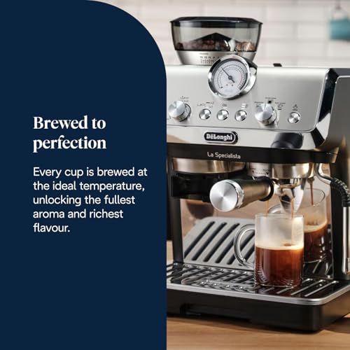 De'Longhi La Specialista Metal Barista Pump Espresso Machine, Bean to Cup Coffee and Cappuccino Maker, EC9155.MB, 1450W, Silver - Image 5