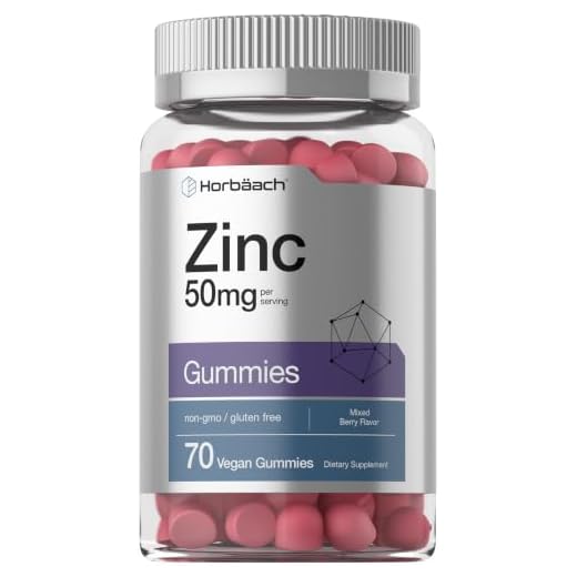 Zinc 50mg Gummies | 70 Count | Natural Mixed Berry Flavor | Vegan, Non-GMO and Gluten Free Formula | Zinc Citrate Dietary Supplement | by Horbaach